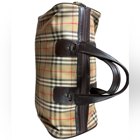 Auth Burberrys Nova Check Travel Bag Black Patter Canvas - Picture 13 of 14